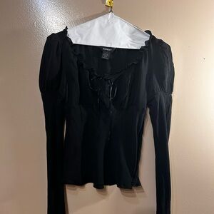Express Black Ruffled Women's Blouse